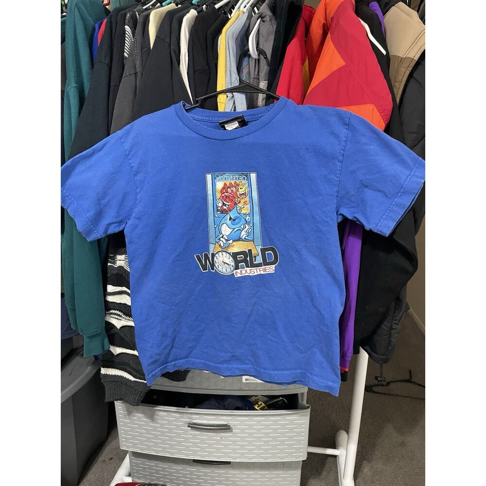 Size Youth L (12-14)- Vintage World Industries T-shirt Rare